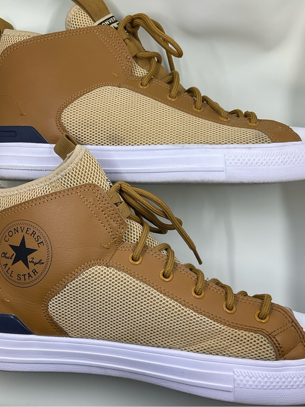 Converse Men’s Tan and Beige High-Top Sneakers